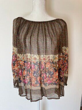 Anthropologie Fei Floral Tunic/Shirt Size Medium